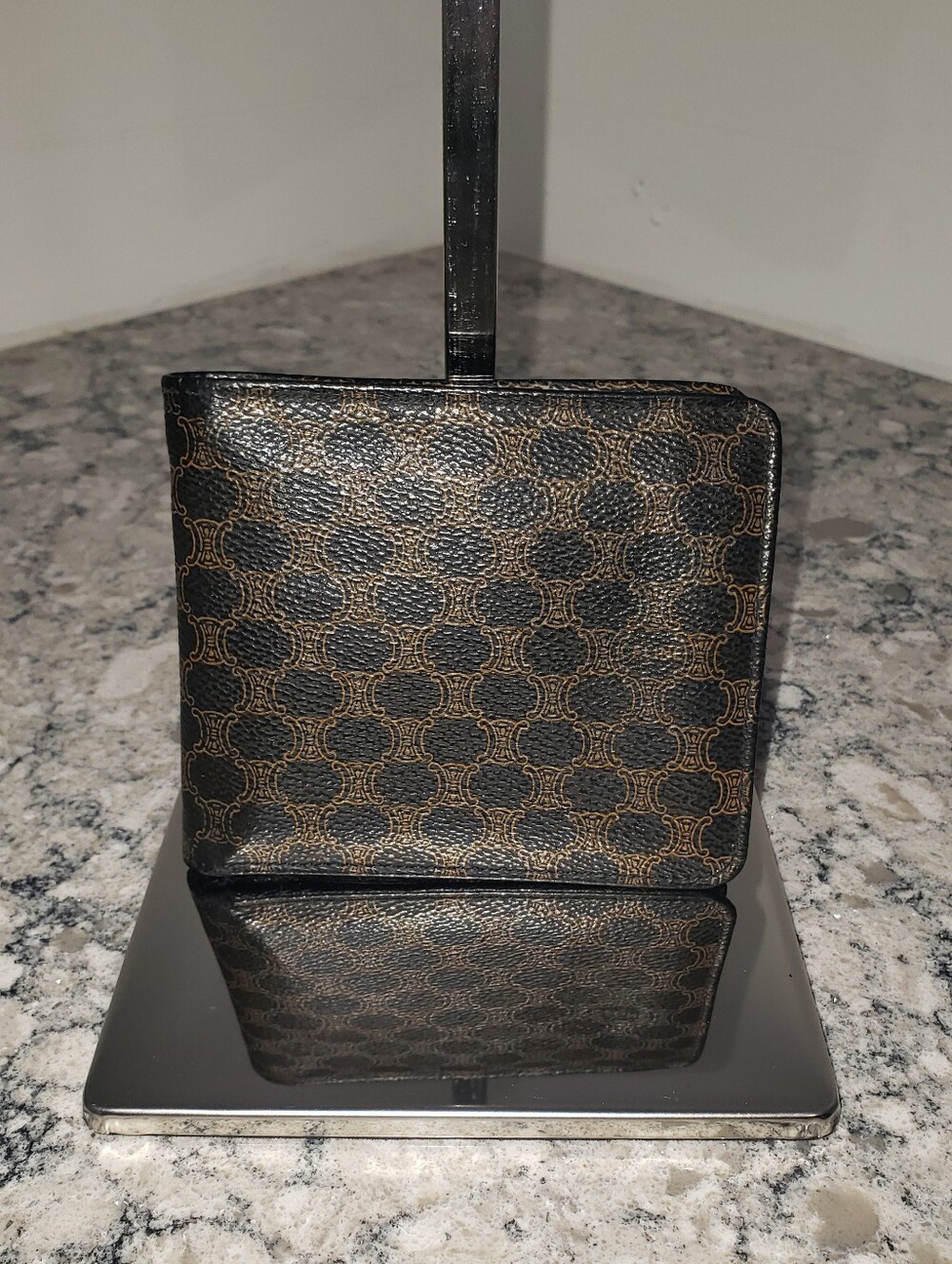 Celine Triomphe Canvas Bifold Wallet With Coin Pocket
